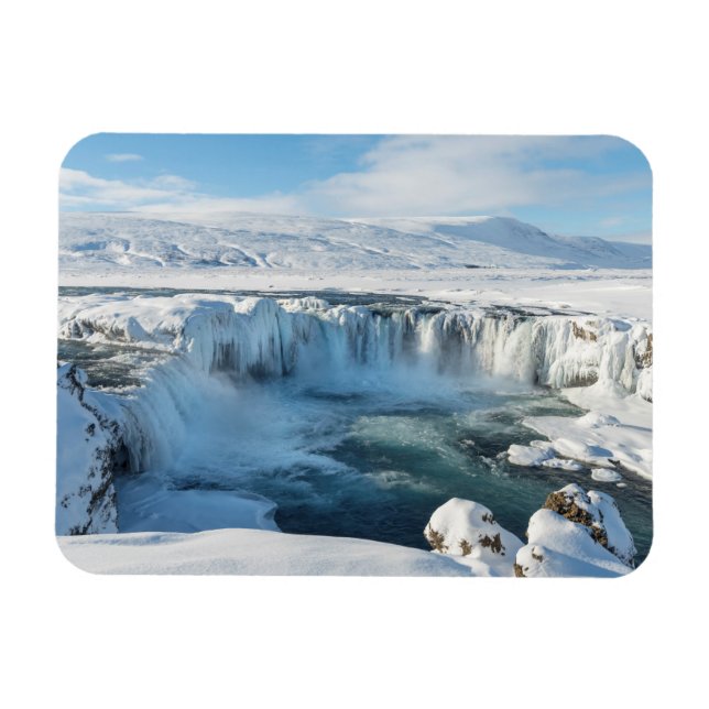 Godafoss vattenfall landskap magnet (Horisontell)