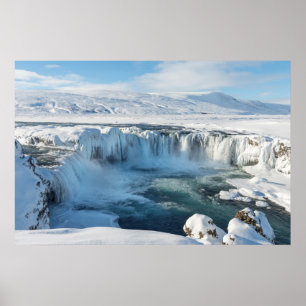 Godafoss vattenfall landskap poster