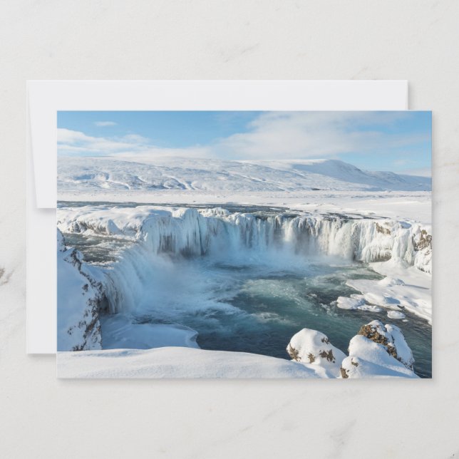 Godafoss vattenfall landskap tack kort (Framsida)