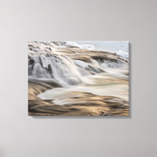 Godafoss vattenfall, vinter, Island 3 Canvastryck