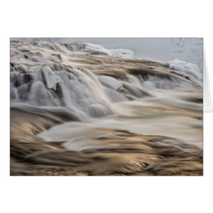Godafoss vattenfall, vinter, Island Hälsningskort