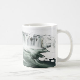 Godafoss vattenfall, vinter, Island Kaffemugg