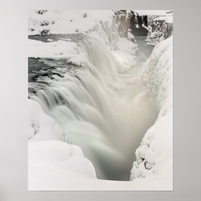 Godafoss vattenfall, vinter, Island Poster (Framsidan)