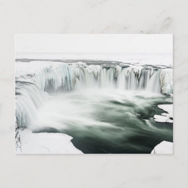 Godafoss vattenfall, vinter, Island Vykort (Framsida)