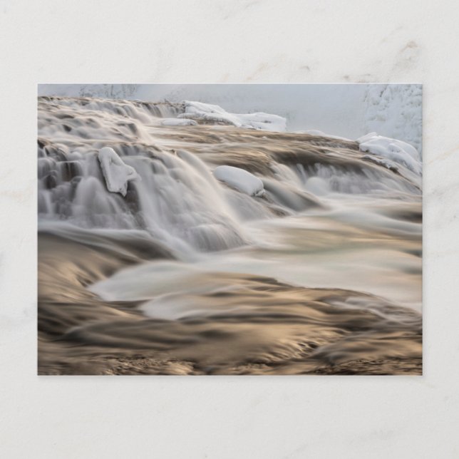 Godafoss vattenfall, vinter, Island Vykort (Framsida)