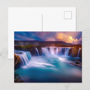 Godafoss Waterfall Island Helg Vykort