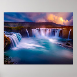 Godafoss Waterfall Island Poster