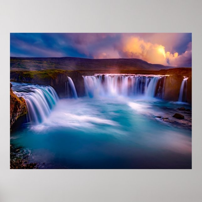 Godafoss Waterfall Island Poster (Framsidan)