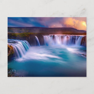 Godafoss Waterfall, Islandet vackert landskap Vykort