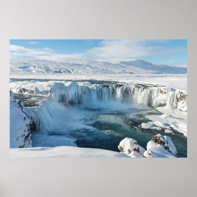 Godafoss Waterfall liggande Poster (Framsidan)