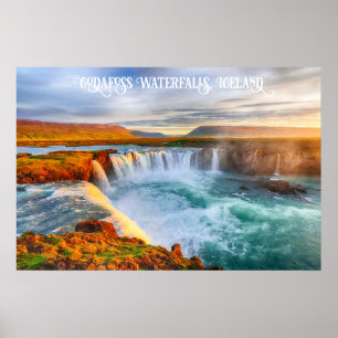 Godafoss Waterfalls, Islandet Poster