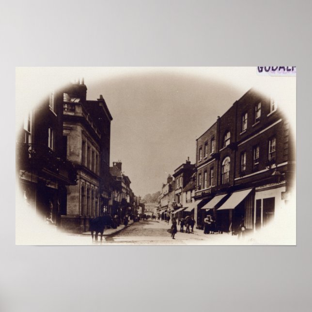 Godalming High Street, Surrey, 1900 Poster (Framsidan)