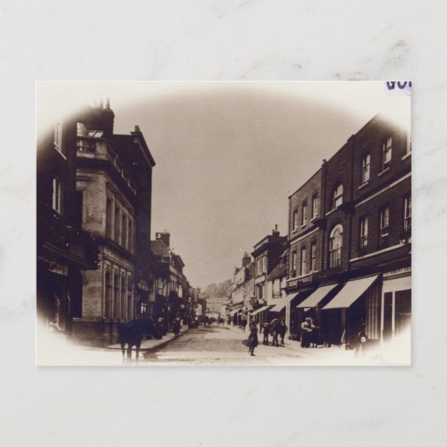Godalming High Street, Surrey, cirka 1900 Vykort (Framsida)