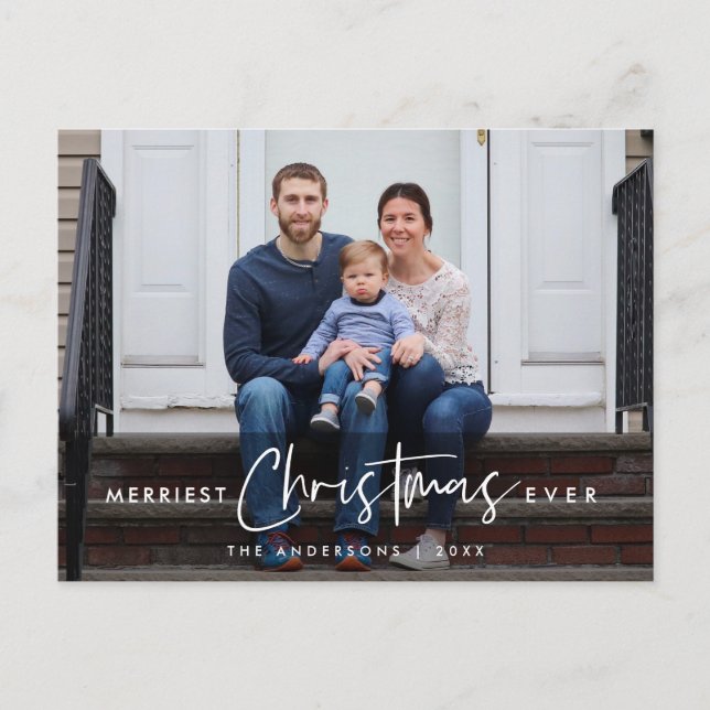 Godaste jul någonsin, familjefotohälsning vykort (Framsida)