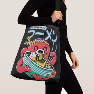 Godaste Ramen Bläckfisk – Kawaii Japanska Nudlar Axelväska