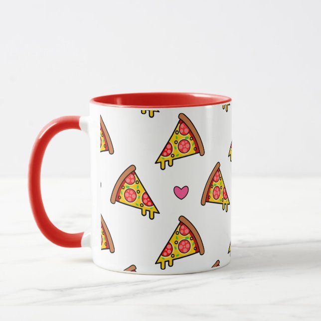 Godbitar Pizza Skivor Mönster Mugg (Vänster)