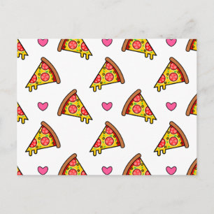Godbitar Pizza Skivor Mönster Vykort