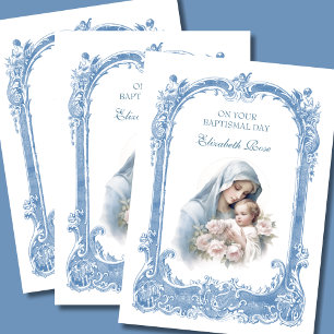 Godchild Baptism Flicka Christening Mary Jesus Kort