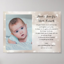 Godchild Photo Godföräldrar Dikt på Guld Stars Poster