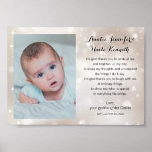 Godchild Photo Godföräldrar Dikt på Guld Stars Poster