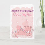 Goddaughter First 1st Birthday from Godparent Kort<br><div class="desc">First 1st birthday card for your goddaughter's first birthday - from a Godparent</div>
