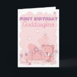 Goddaughter First 1st Birthday from Godparent Kort<br><div class="desc">First 1st birthday card for your goddaughter's first birthday - from a Godparent</div>