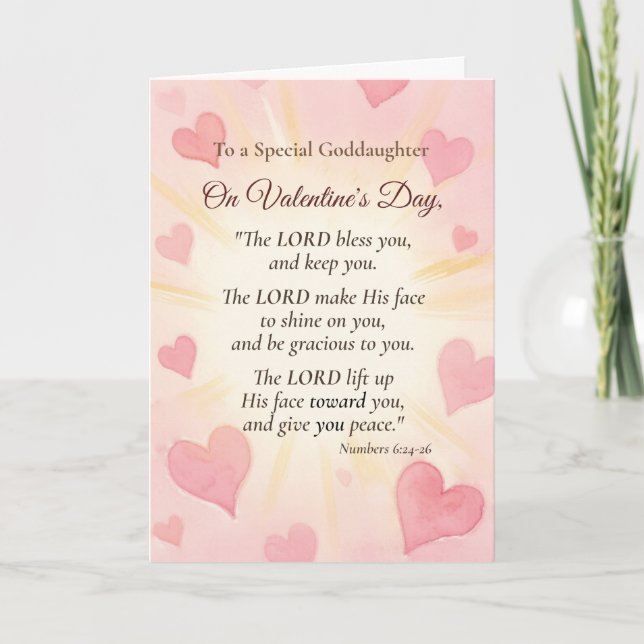 Goddaughter Valentine’s Day Religious Scripture Bl Helgkort (Framsida)