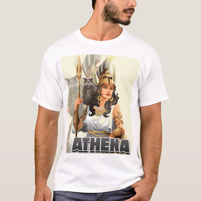 Godderas Athena Unika Tattoo Design T-Shirt (Framsida)