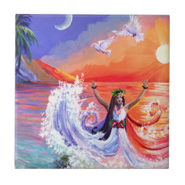 Godderas intuition Hawaiian Beach Ceramic Tile Kakelplatta