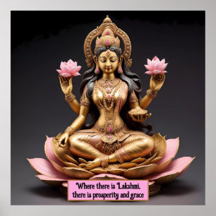 Godderas Lakshmi: Symbol för välstånd och abundans Poster