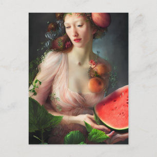 Godderas med Watermelon och styrkort för persikor Vykort