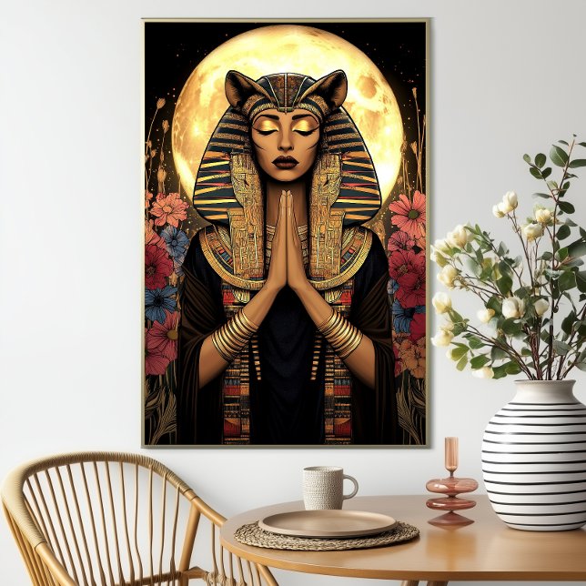Godderas Sekhmet: Egyptens Blommigt Mörk Fantasy Poster (Skapare uppladdad)