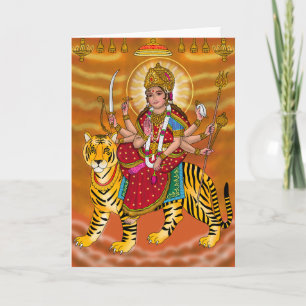 Goddes Durga Greeting Card Kort
