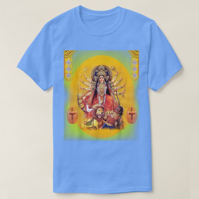 Goddes Durga i Fullt Divine Glory T Shirt (Design framsida)