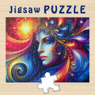 Goddes Head Blue Swirls i Hair November - Pussel