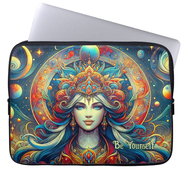 Goddes Head Flowing turkos Hair April - Laptop Fodral (Framsidan)