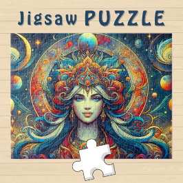 Goddes Head Flowing turkos Hair April - Pussel