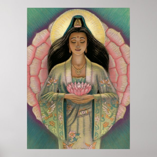 Goddes Kuan Yin "Rosa Lotus Heart" poster (Framsidan)