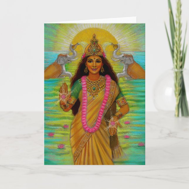 Goddes Lakshmi-anteckningskort Kort (Framsida)
