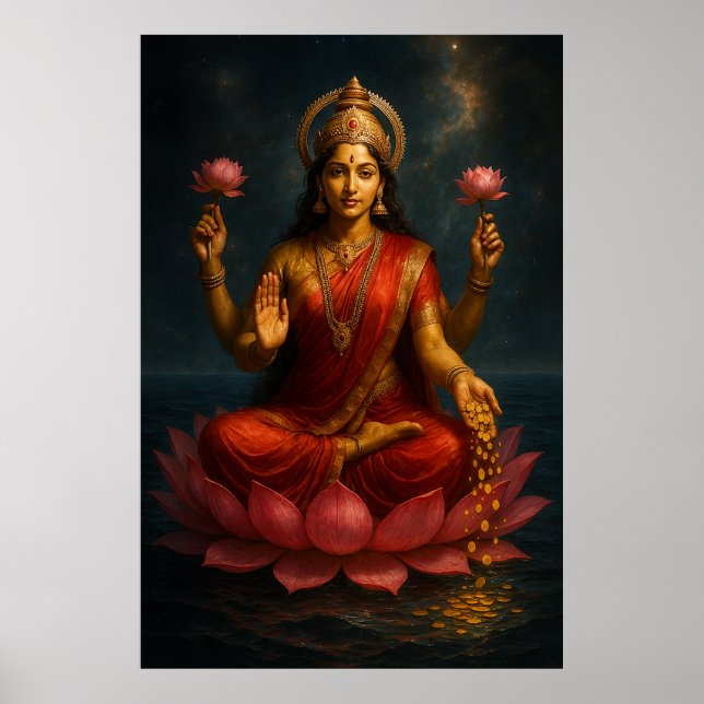 Goddes Lakshmi Divine Energy of Wealth Poster (Framsidan)