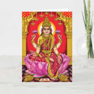 Goddes Lakshmi Greeting Card Kort