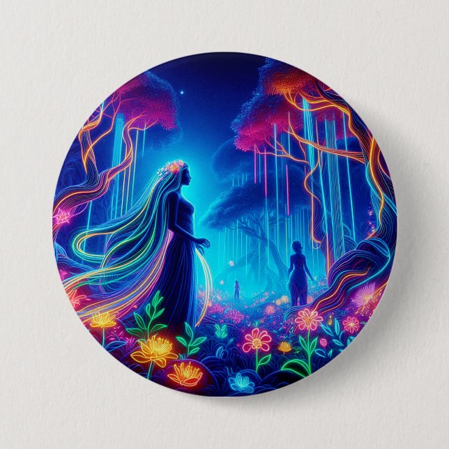 Goddes Neon Forest of Light Fantasy sagate art Knapp (Framsida)