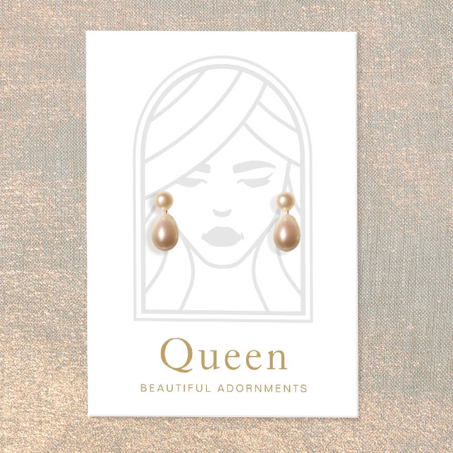 Goddes Queen White Earring Visning Card Visitkort (Skapare uppladdad)
