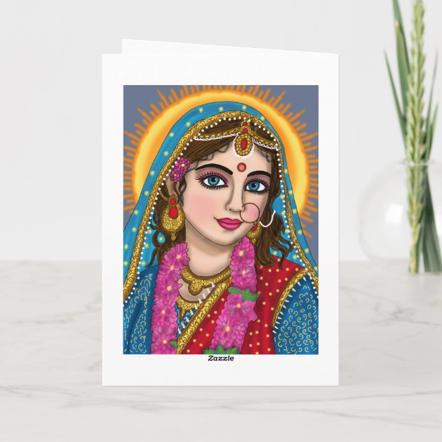 Goddes Radha Greeting Card | Divine Hindu Devi Ra Kort (Baksida)