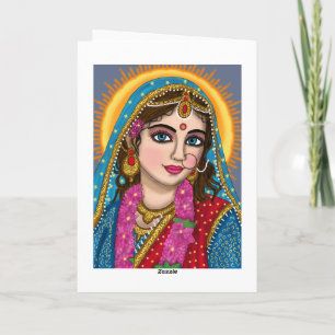 Goddes Radha Greeting Card Divine Hindu Devi Ra Kort