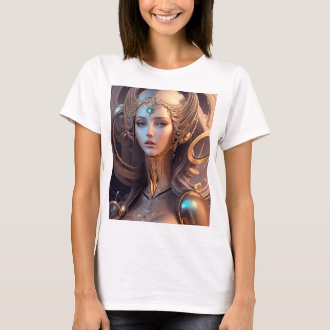Goddess Aphrodite Cyborg T Shirt (Framsida)