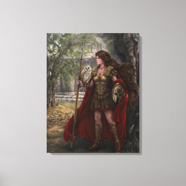 Goddess Athena Stretched Kanvastryck (Framsida)