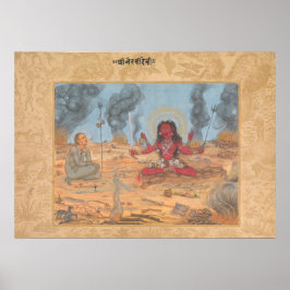 Goddess Bhairavi Devi med Shiva Poster