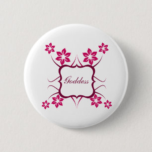 Goddess Blommigt Button, Magenta Knapp