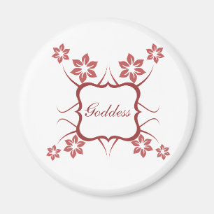 Goddess Blommigt Magnet, Brick Red Magnet